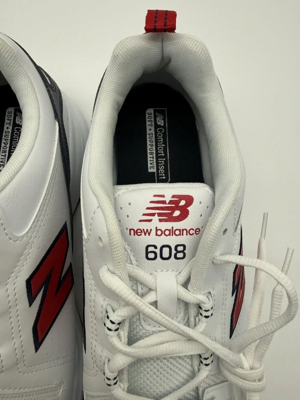 New New Balance 608 4E Wide Walking Shoes Men's Size 12 White Navy MX608HR5